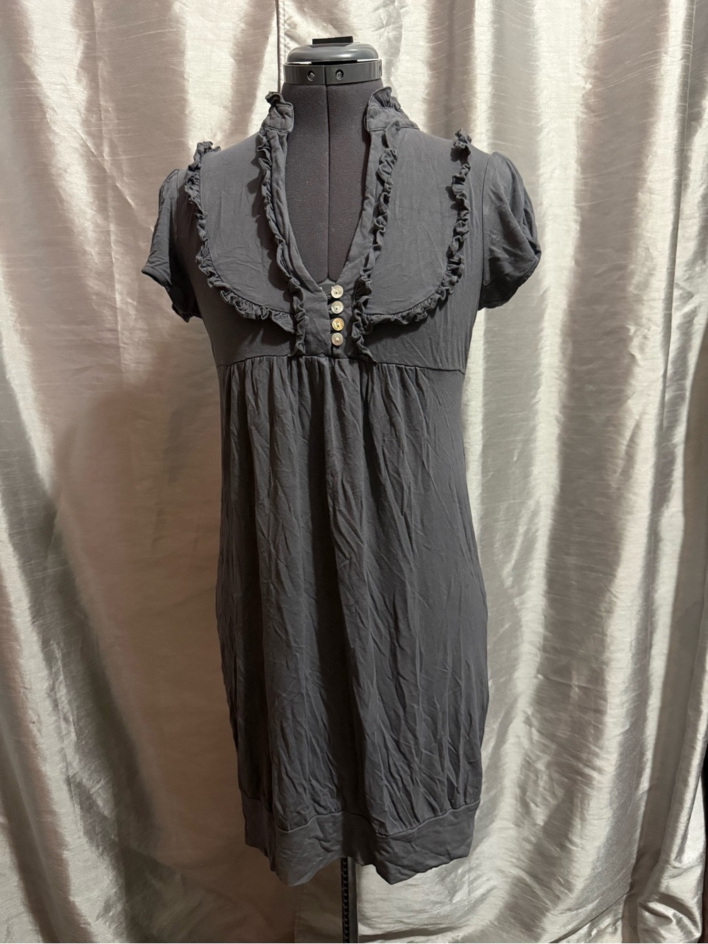 Women's Black Ruffle-Trim Mini Dress